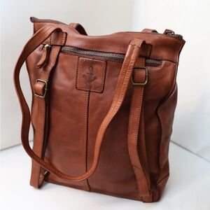 Harbour 2nd Franka 2-in-1 Convertible Cognac leather Tote/backpack (2 callouts)
